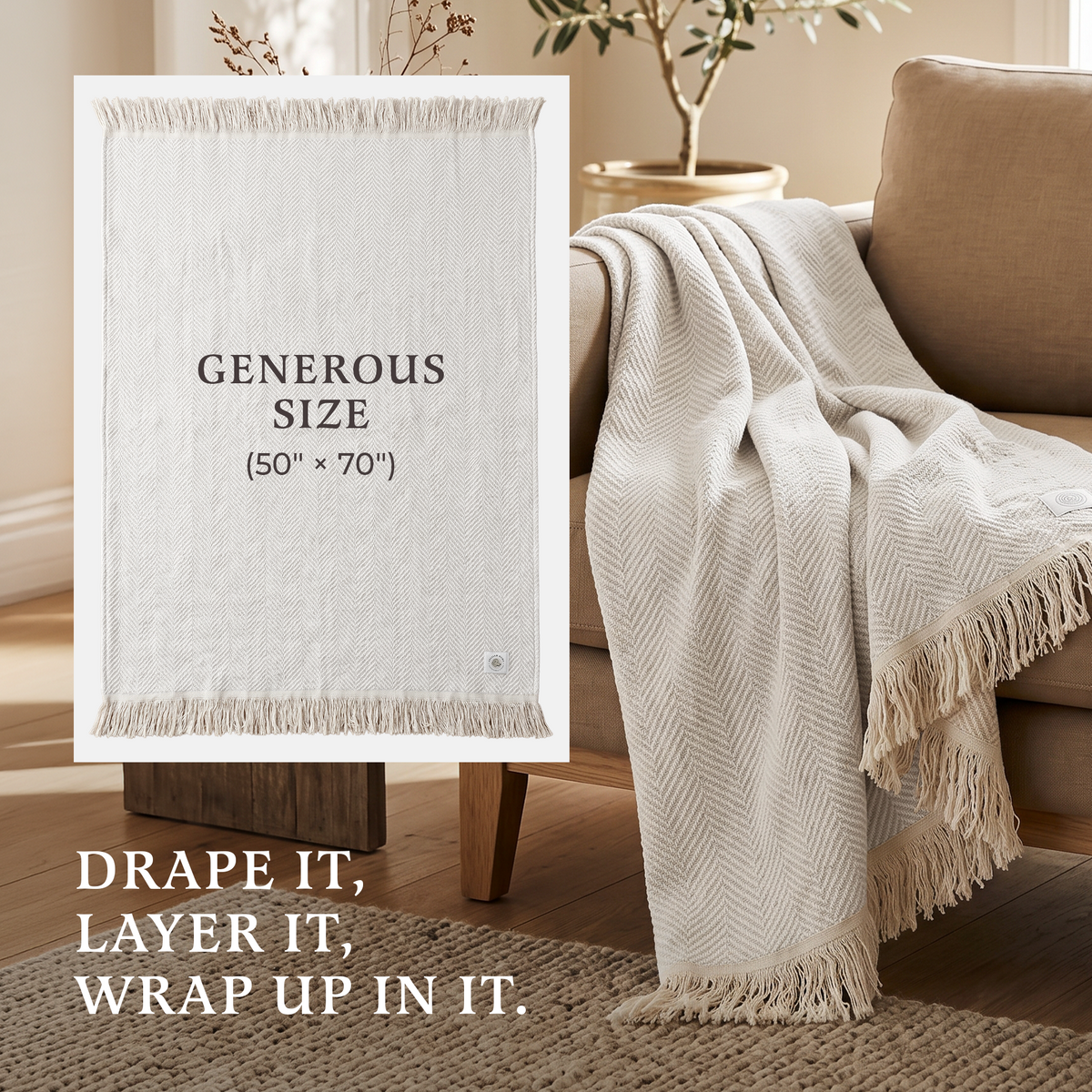 Organic Cotton Throw Blanket