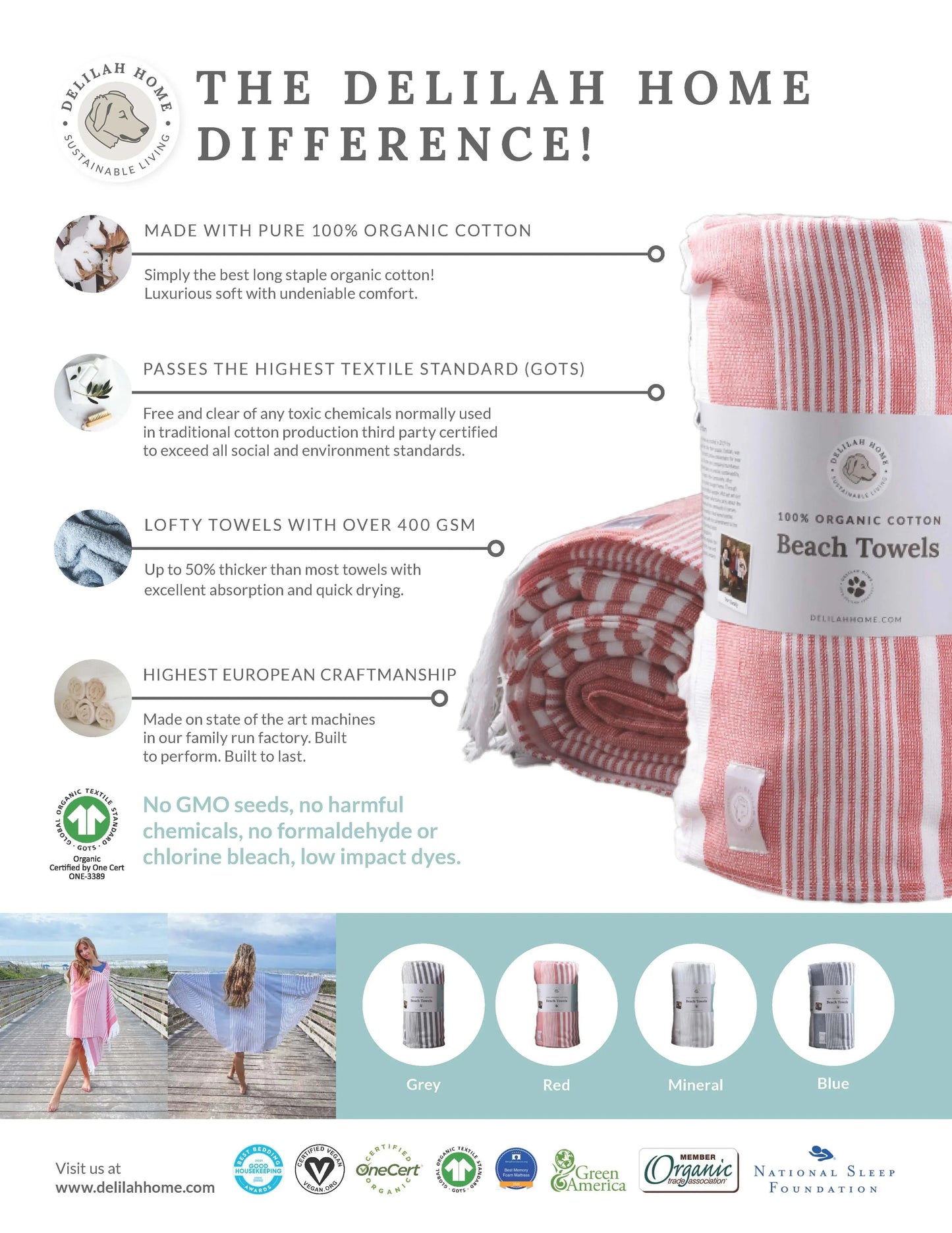Organic Cotton Sunset Beach Towels