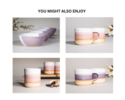 Handmade Ceramic Coffee & Tea Mug – Light Pink & White