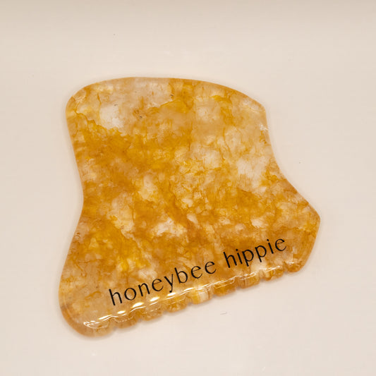 Golden Quartz Gua Sha Facial Tool