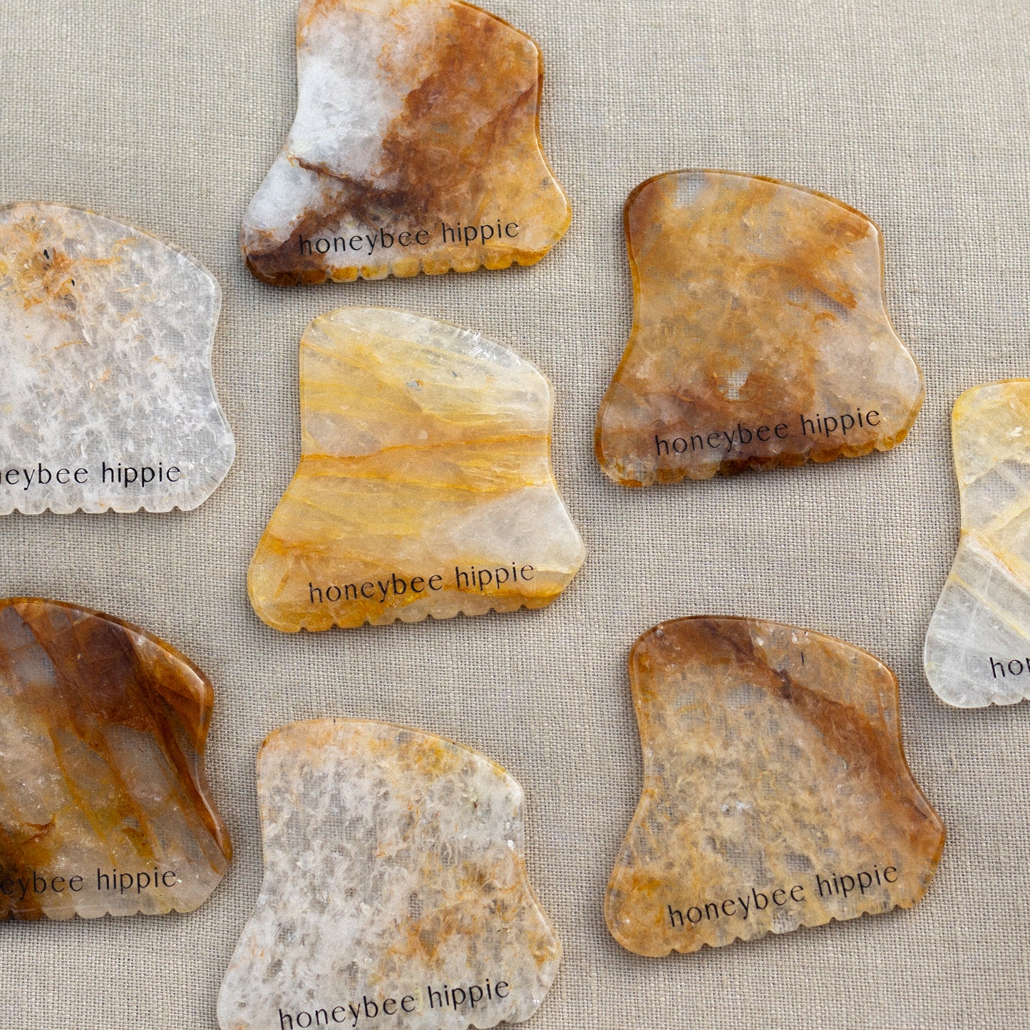 Golden Quartz Gua Sha Facial Tool