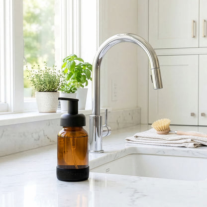 Glass Foaming Soap Dispenser with Silicone Sleeve