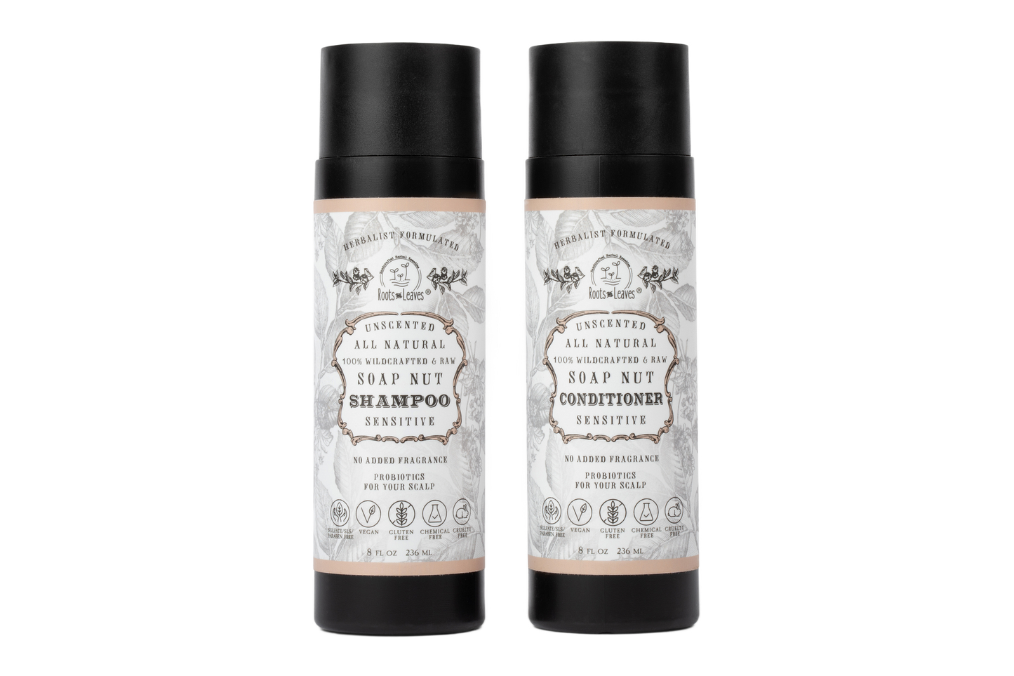 Unscented Soapnut Shampoo & Conditioner Set