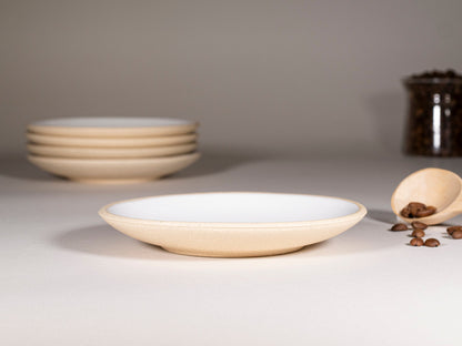 Handmade Ceramic Latte & Cappuccino Cup - Sandy White