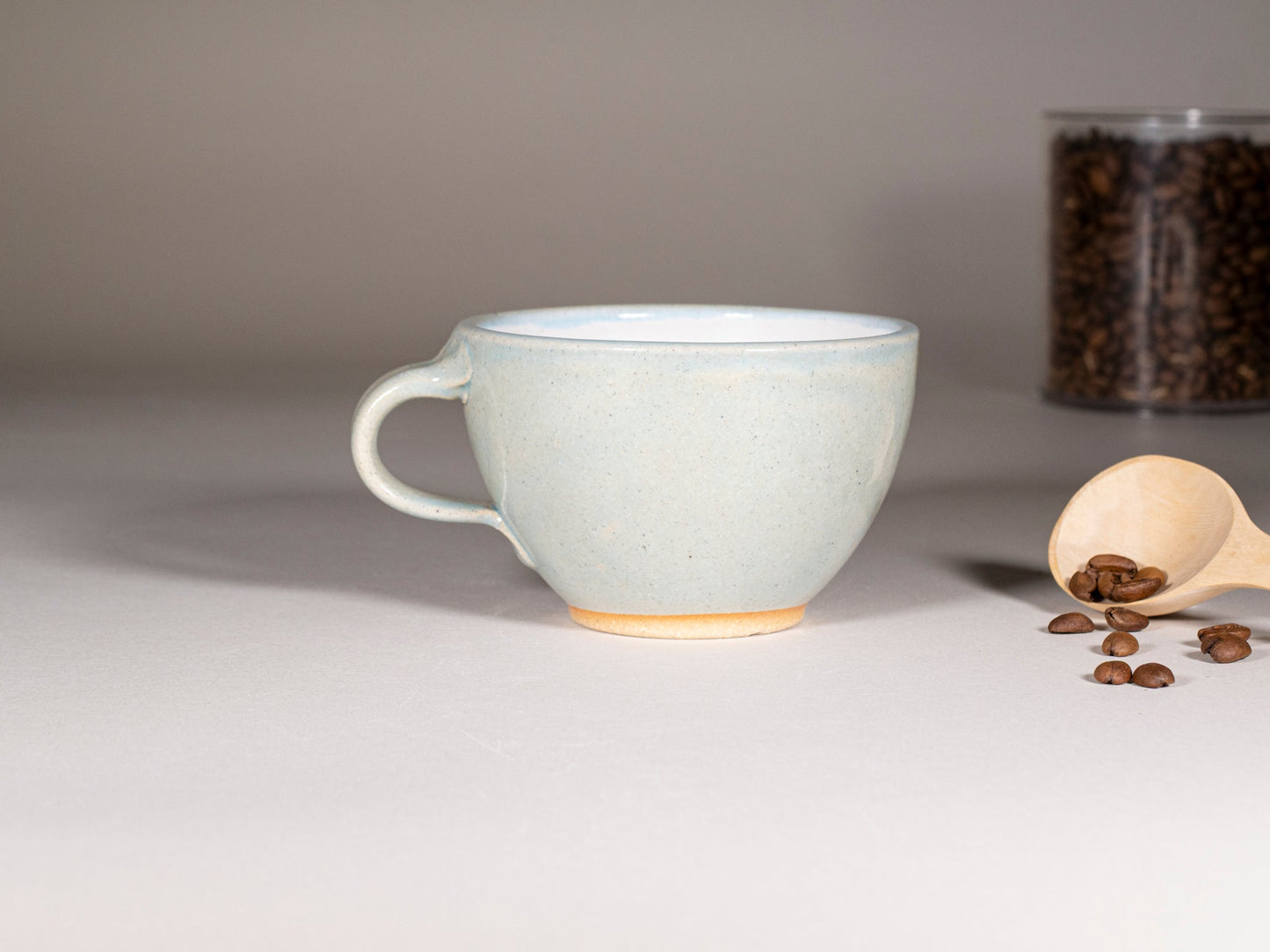 Handmade Ceramic Latte & Cappuccino Cup – Light Blue