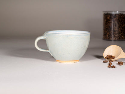 Handmade Ceramic Latte & Cappuccino Cup – Light Blue