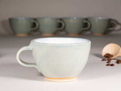 Handmade Ceramic Latte & Cappuccino Cup – Light Blue