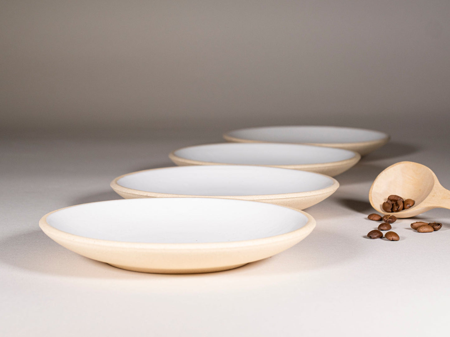 Handmade Ceramic Latte & Cappuccino Cup - Sandy White