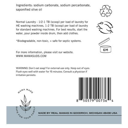 Natural Laundry Soap Powder - Peppermint & Unscented