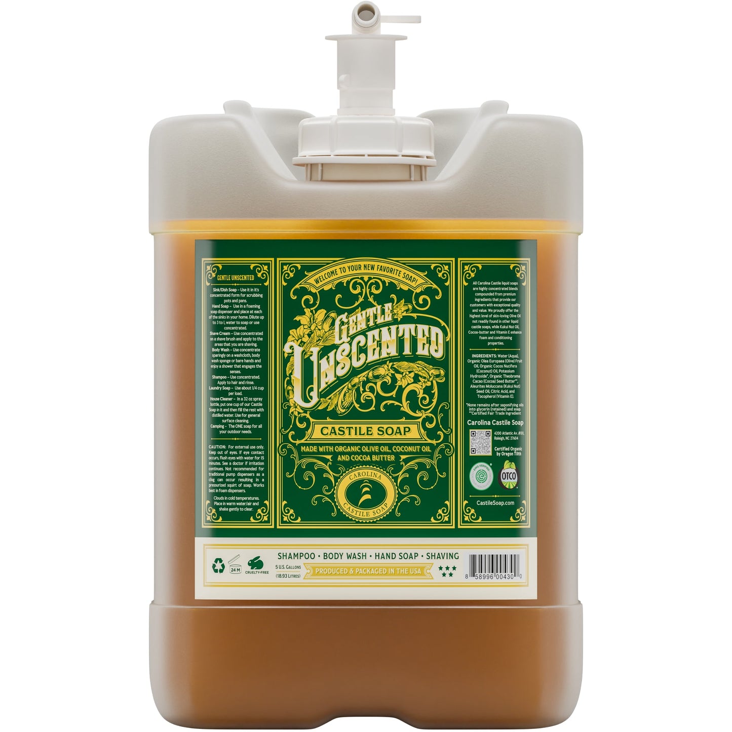 Organic Liquid Castile Soap - Unscented