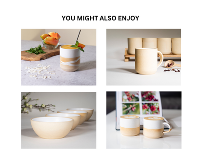 Handmade Ceramic Latte & Cappuccino Cup - Sandy White