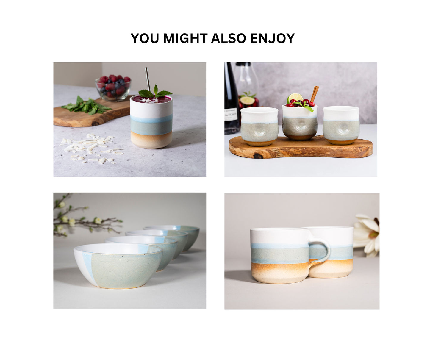 Handmade Ceramic Latte & Cappuccino Cup – Light Blue