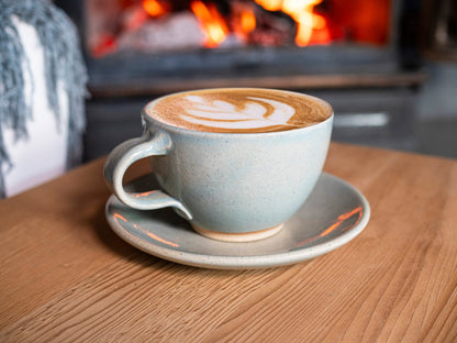 Handmade Ceramic Latte & Cappuccino Cup – Light Blue