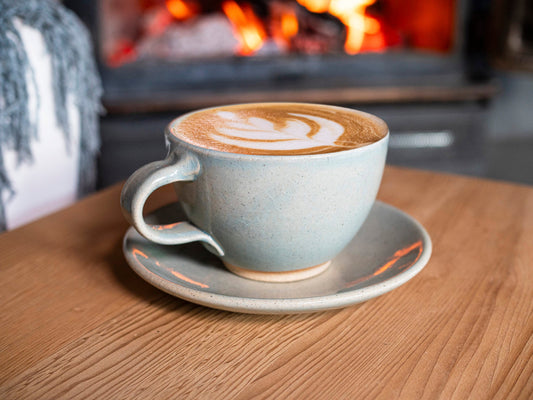 Handmade Ceramic Latte & Cappuccino Cup – Light Blue