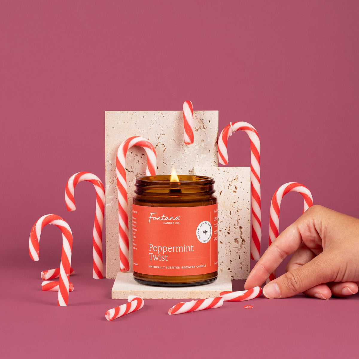 Peppermint Twist Beeswax Candle