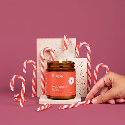 Peppermint Twist Beeswax Candle