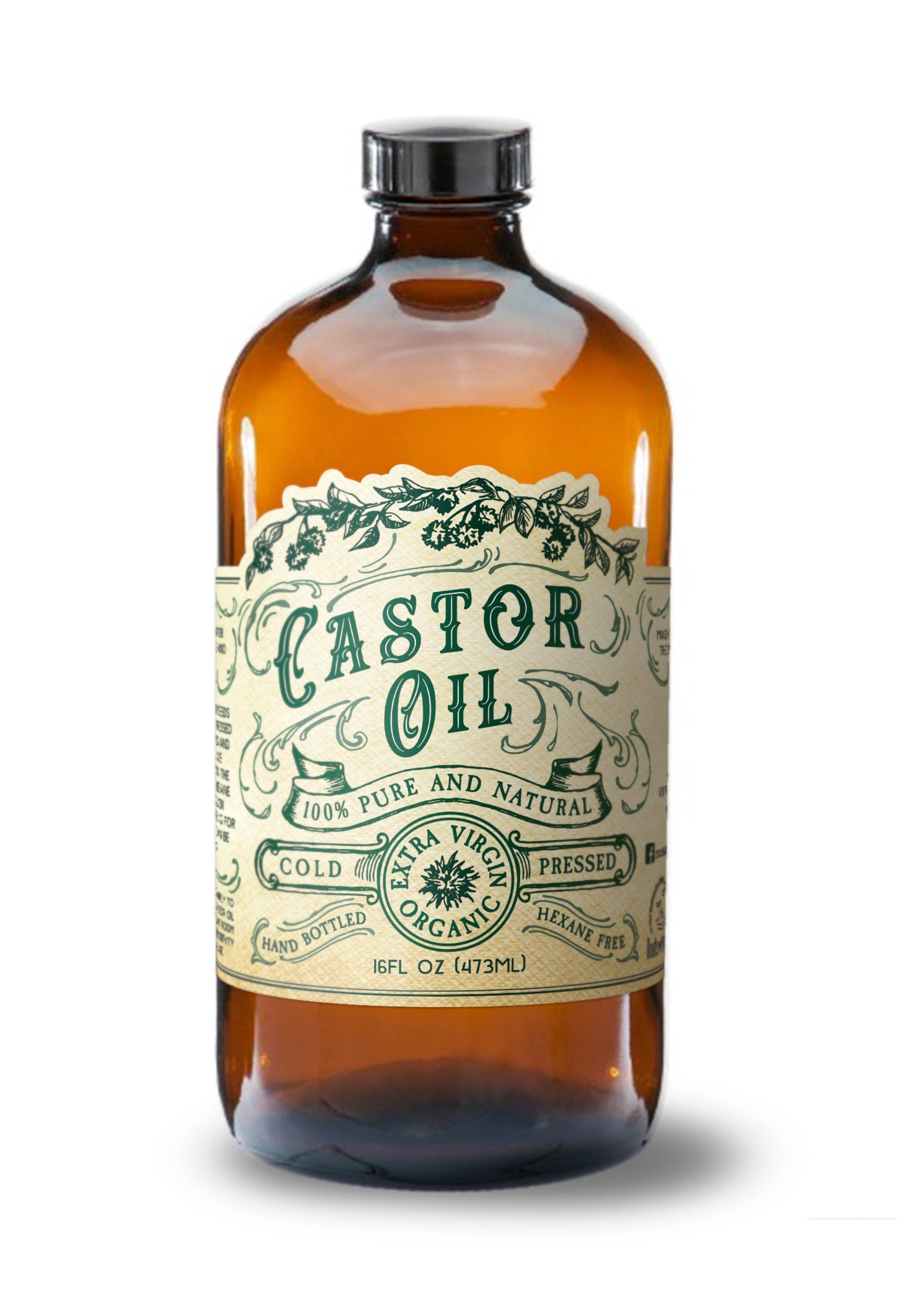 Organic Cold Pressed Castor Oil 16 oz