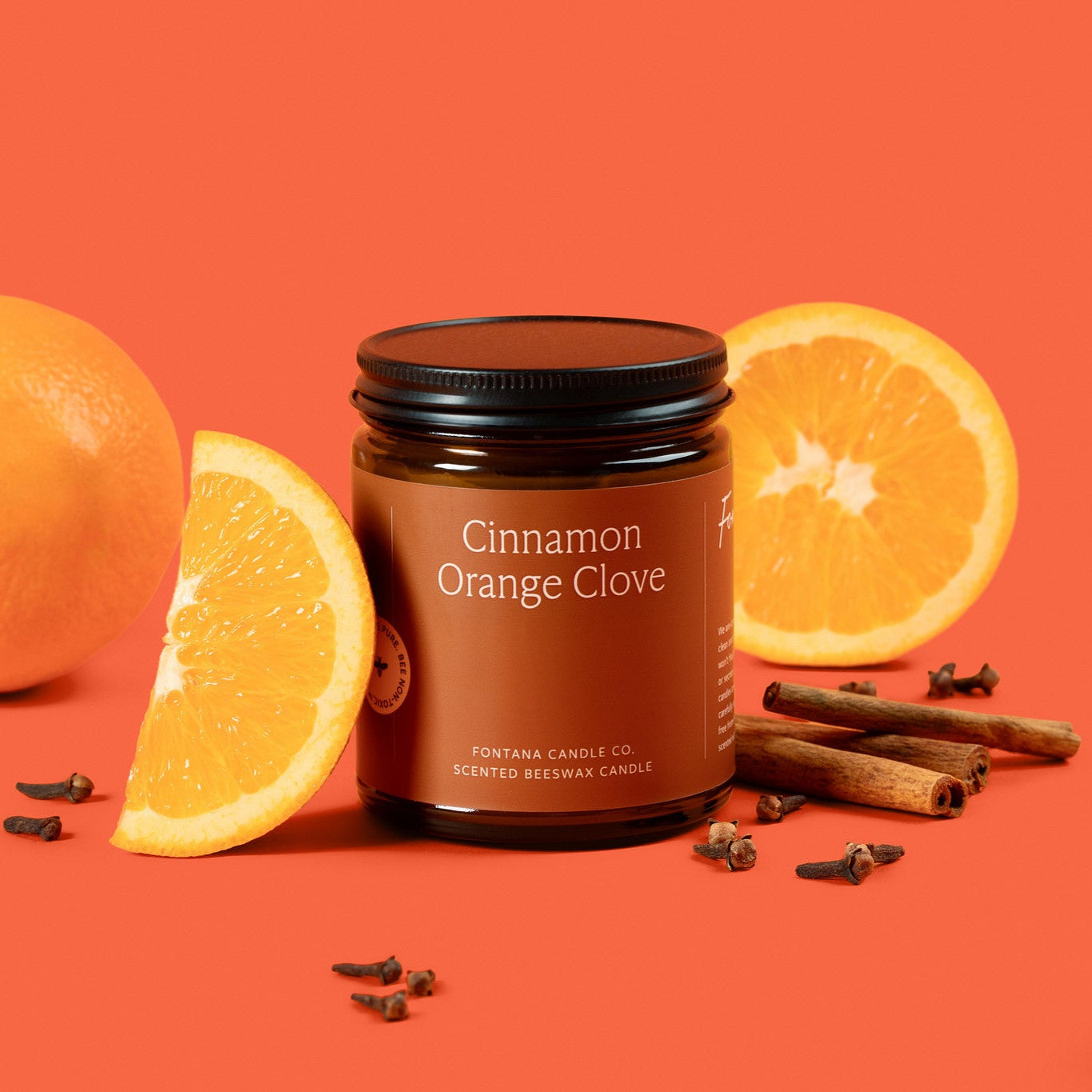 Cinnamon Orange Clove Beeswax Candle