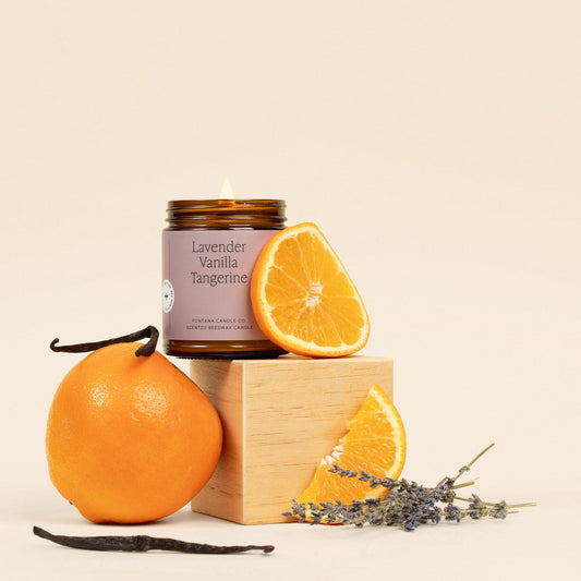 Lavender Vanilla Tangerine Beeswax Candle